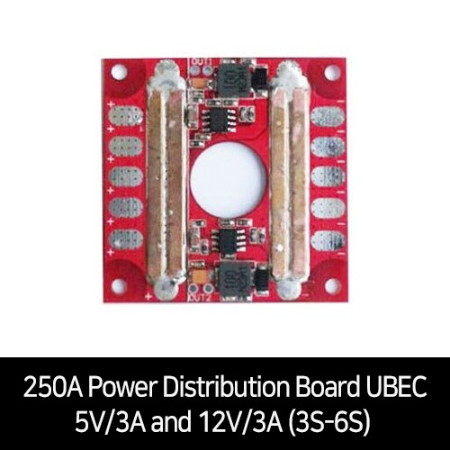 250A Power Distribution Board UBEC 5V/3A and 12V/3A (3S-6S) 3 in 1 Current Voltage Sensor PDB